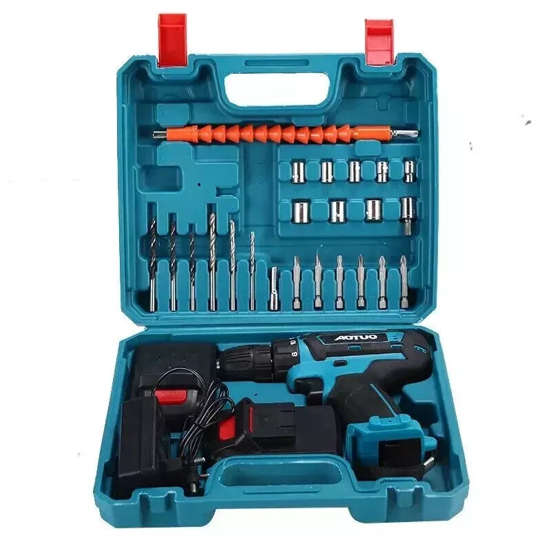 TRAPANO AVVITATORE DOPPIA BATTERIA A LITIO 48V MAX + VALIGETTA 24 ACCESSORI